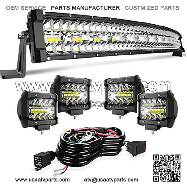 Tri Row Led Light Bar Offroad Spot Flood Combo Beam