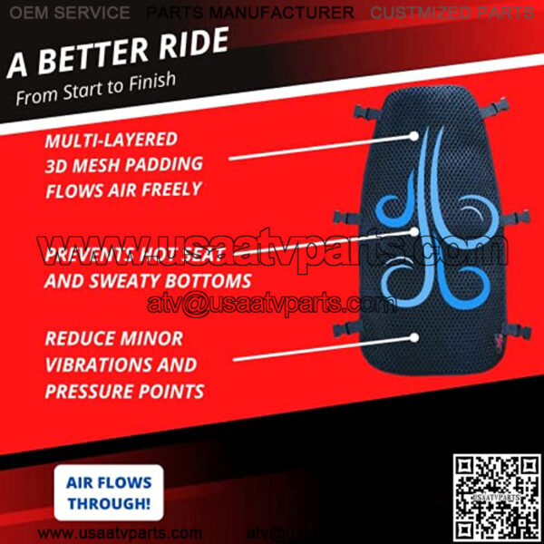 ATV Seat Covers. 3D Mesh Air Flow Four Wheeler Seat Cover. Stops Hot Seat, Keeps You Dry - Image 2