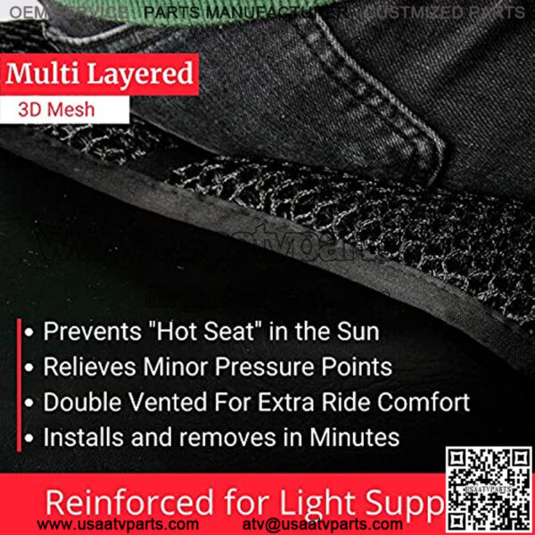 ATV Seat Covers. 3D Mesh Air Flow Four Wheeler Seat Cover. Stops Hot Seat, Keeps You Dry - Image 4