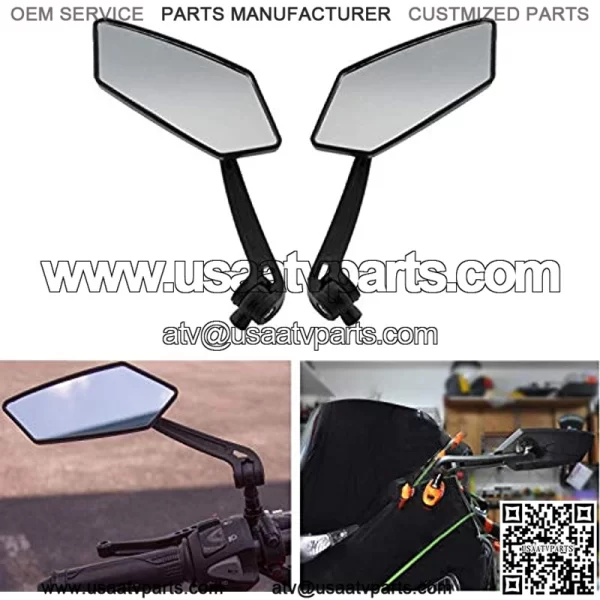 Custom Universal Motorcycle Rearview Side Mirrors for Sports Bike Choppers Cruiser - Image 2