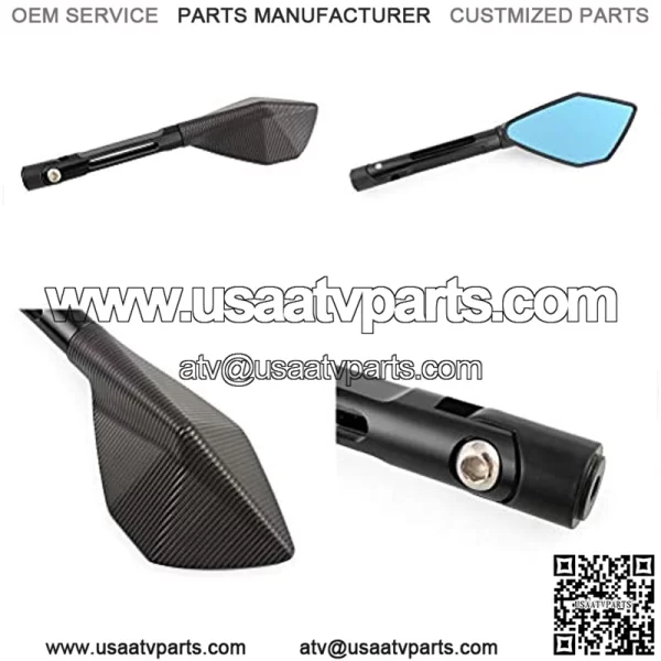 Universal Motorcycle Rearview Side Mirror for Motorbike Mirror Bolt 8MM 10MM (black) - Image 3