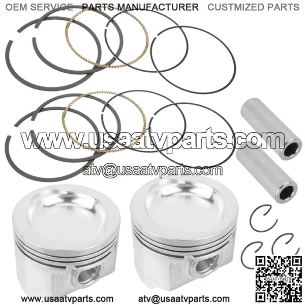 2 Cast Aluminium Cylinder Piston Kit for Polaris Sportsman 800 EFI 2005-2014 (For: Polaris Sportsman 800) - Image 2
