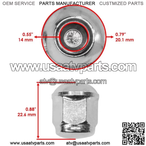 Front And Rear Wheel Nut For Honda Foreman RUBICON TRX500FA 4x4 01-2006 - Image 2