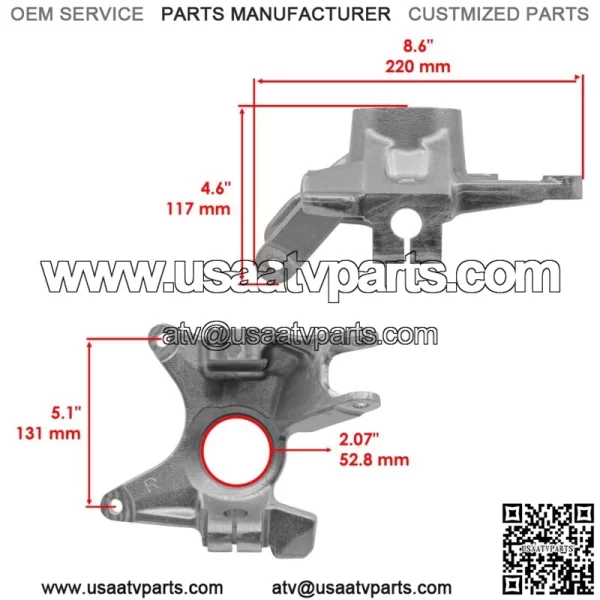 Front Left Right Knuckle w/ Ball Bearing & Circlip for Can-Am Traxter T HD7 2022 - Image 3