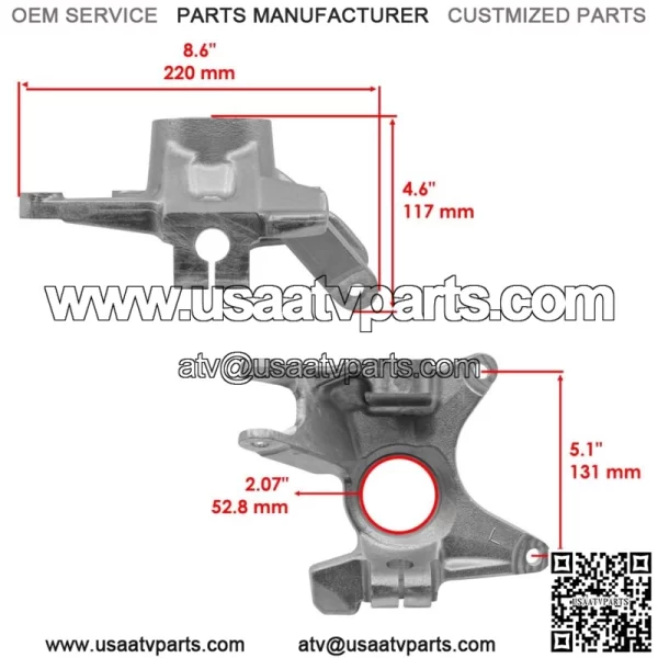 Front Left Knuckle for Can-Am Traxter HD5 2017-2019 2020-2021 /706203096 - Image 2