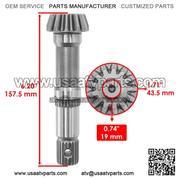 Front Differential Gear and Pinion Sportsman X2 550 2010-2014 / XP 850 2010-2014 - Image 3