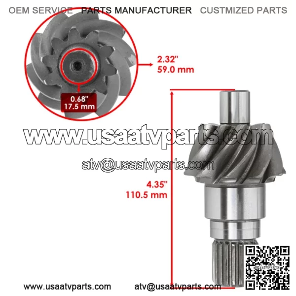 Rear Differential Gear & Pinion For Can Am Outlander Max 650 6x6 2022 - Image 3