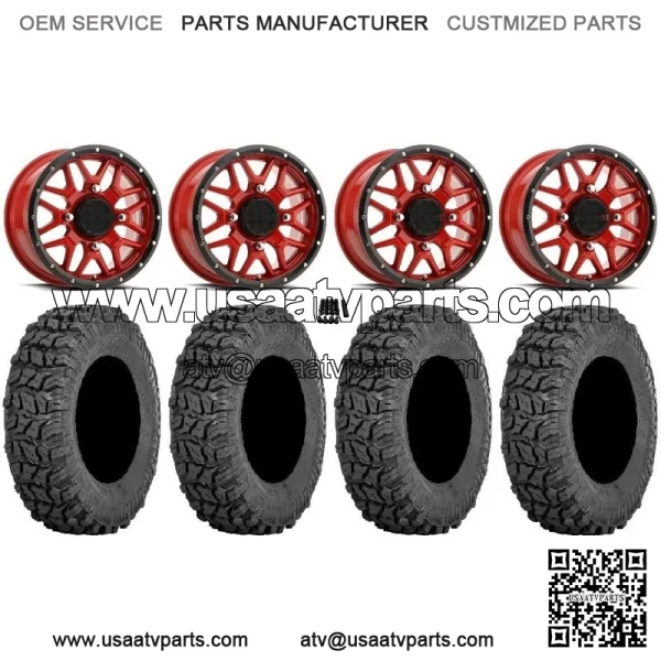 14" Wheels Red 28" Tires CFMoto ZForce 950 UForce 1000