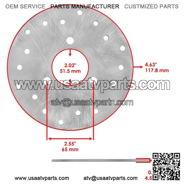 Polaris Scrambler 500 4X4/2X4 2001-2004 Front/Rear Brake Disc Rotors - Image 3