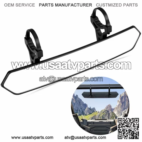 UTV Center Rear View Mirror For 1.65"-2" CFMOTO ZForce 950/1000 Kubota RTV X1140 - Image 2