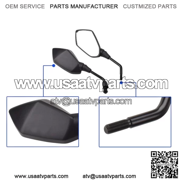 ATV Rearview Side Mirrors + 7/8" Handlebar Mount For CFMOTO CFORCE 500 600 800 - Image 2