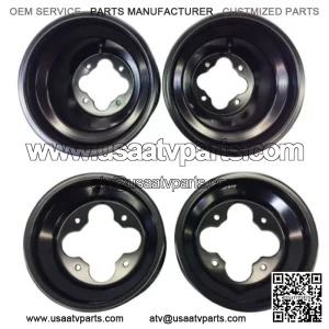 BLACK A5 10" FRONT 9" REAR WHEELS RIMS YAMAHA YFZ450 BANSHEE RAPTOR 700 660