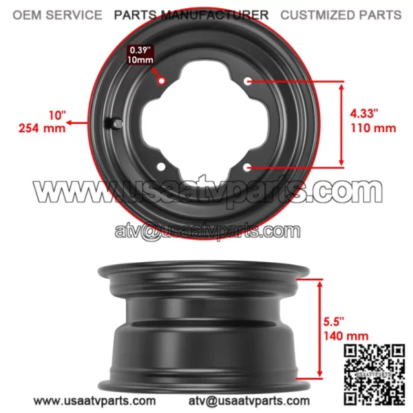 Front Wheel Rims For Yamaha Raptor 700 YFM700R 2006-2007 5LP-25180-11-YX (For: Yamaha Raptor 700) - Image 2
