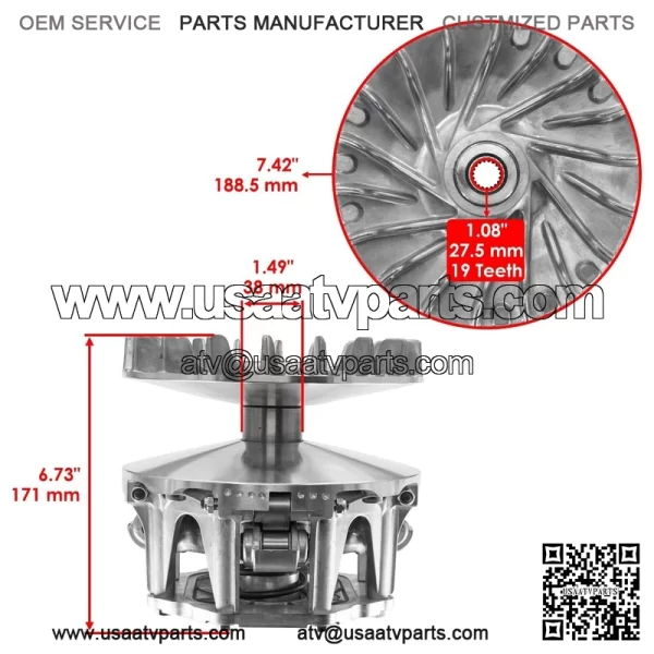 Primary Drive Clutch For Kawasaki Teryx 800 KRF800 2016-2023 49093-0049 - Image 2