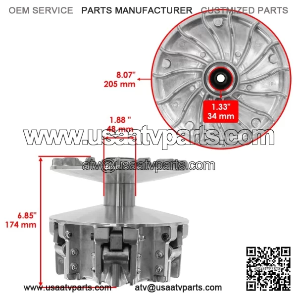 Primary & Secondary Clutch w/ Belt For Can Am Maverick X3 Turbo 17-21 420280461 - Image 2