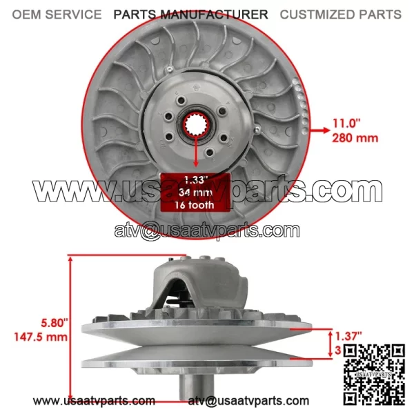 Primary & Secondary Clutch w/ Belt For Can Am Maverick X3 Turbo 17-21 420280461 - Image 3