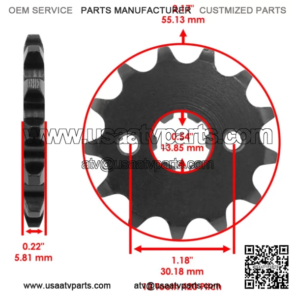 Drive Chain Sprockets For Kawasaki KLX110 2010-2024 42041-0082 13144-1043 - Image 3