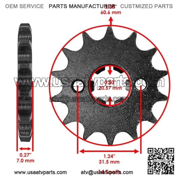 Front Drive Chain Sprocket For Polaris Outlaw 90 2007-2016 / Outlaw 110 2016-25 - Image 2
