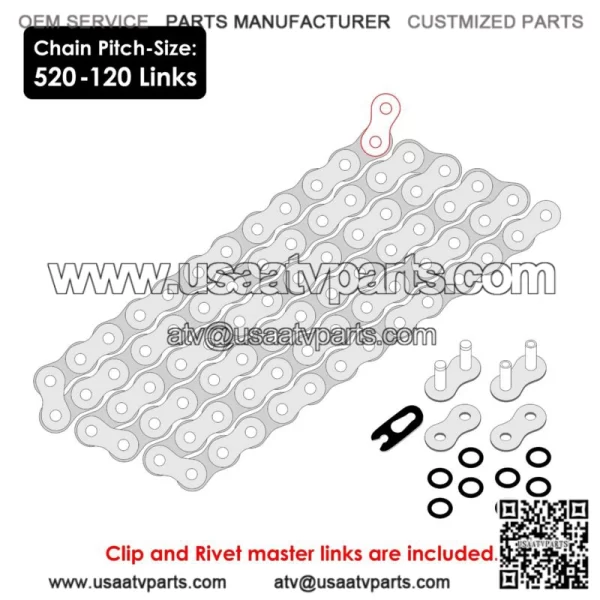 Red O-Ring Drive Chain & Sprockets for Yamaha Raptor 700 YFM700R 2006-2016 (For: Yamaha Raptor 700) - Image 2