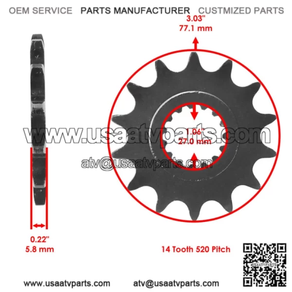 Drive Chain & Sprockets For Yamaha Raptor 700 YFM700 2013-2023 YFZ450  2004-2013 (For: Yamaha Raptor 700) - Image 3