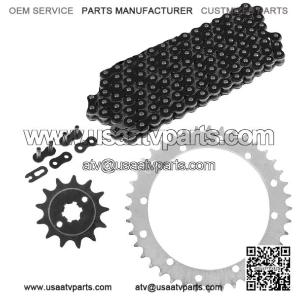 Black Drive Chain And Sprockets Kit for Yamaha Blaster 200 YFS200 1988-2006 (For: Yamaha YFS200)