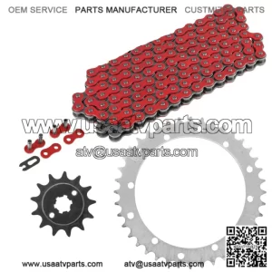 Red Drive Chain And Sprockets Kit for Yamaha Blaster 200 YFS200 1988-2006 (For: Yamaha YFS200)