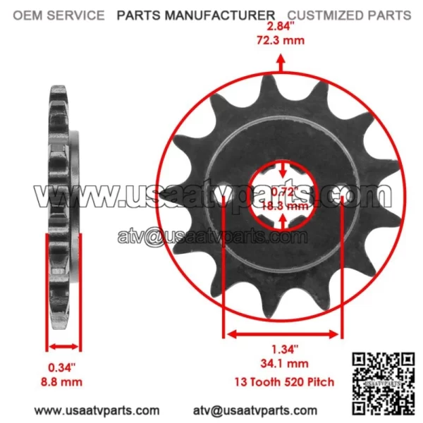 Red Drive Chain And Sprockets Kit for Yamaha Blaster 200 YFS200 1988-2006 (For: Yamaha YFS200) - Image 2