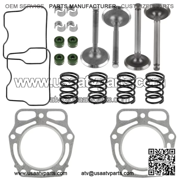 Cylinder Head Intake & Exhaust Valve Kit for Kawasaki Mule 2510 KAF620A 1994-98 - Image 2