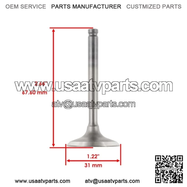 Cylinder Head Intake & Exhaust Valve Kit for Kawasaki Mule 2510 KAF620A 1994-98 - Image 4
