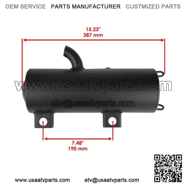 Polaris Scrambler 500 4X4/2X4 2000-2004 Exhaust Muffler Silencer Kit - Image 2