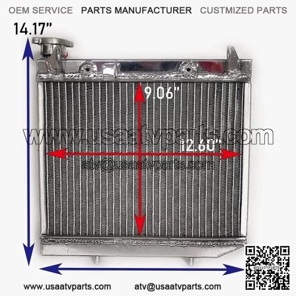 ATV Radiator for 2004-2009 Honda TRX450R TRX450ER 2005 2006 07 Polished Aluminum - Image 2