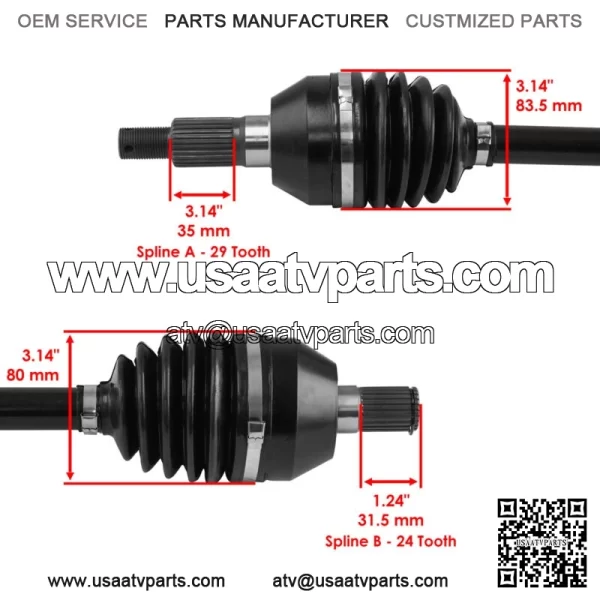 Front & Rear CV Axle For Can-Am Maverick Turbo XRC XMR 2020-2021 - Image 3