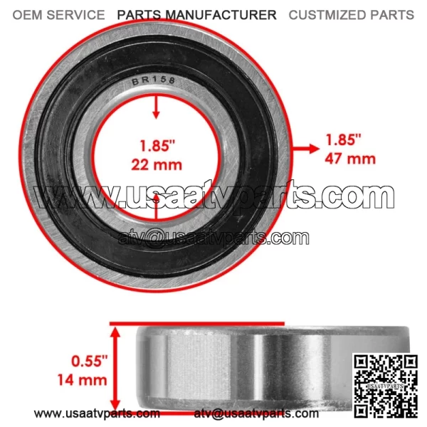 6204-22-2RS 6204/22 2RS 6204-22 RS Rubber Sealed Ball Bearings 22x47x14 - Image 2