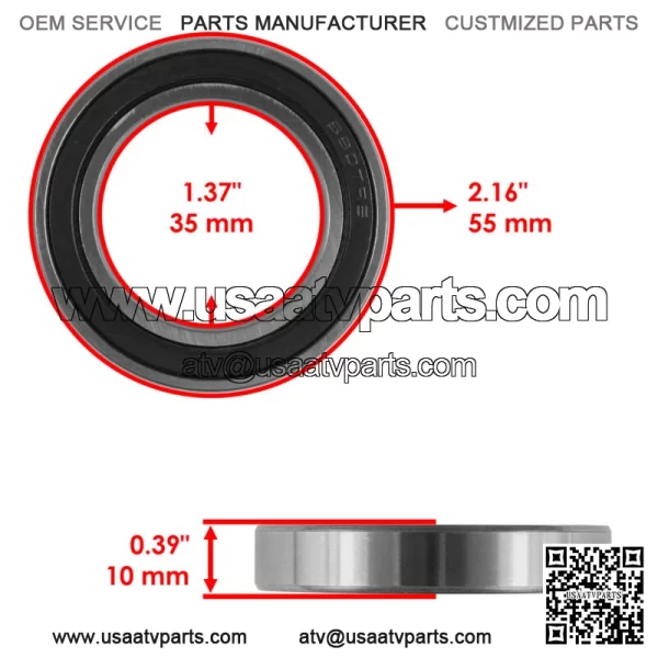 6907-2RS 61907RS 6907DDG8C4 S6NS Deep Groove Sealed Ball Bearings 35x55x10 - Image 2