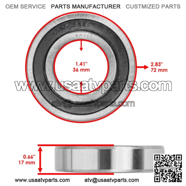 6207-2RS 6207 2RS 62072RS 180207 RS Rubber Seal Ball Bearings 35x72x17 - Image 2