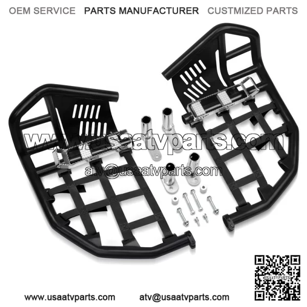 For Yamaha YFZ 450 Nerf Bars Pro Peg Heel Guard Black Bars With Black Nets - Image 3