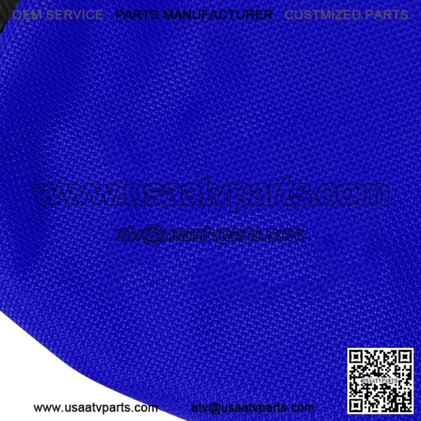2009 - 2020 Yamaha YFZ 450R Seat Cover BLACK / BLUE / BLACK RIBBED QUAD #201 - Image 4