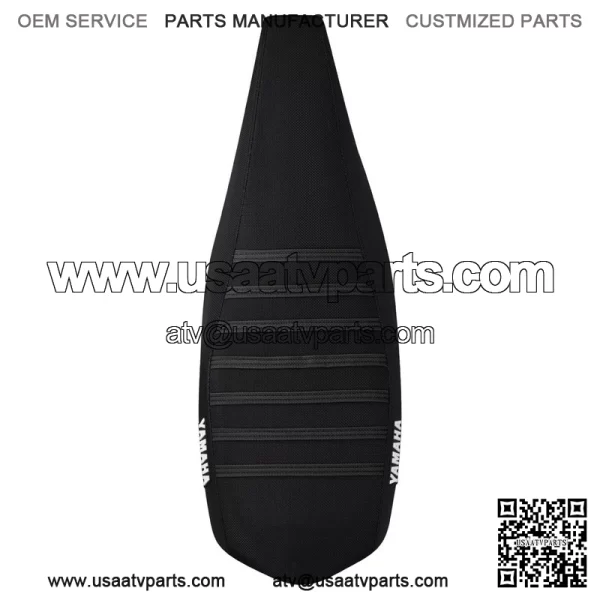 Yamaha YFZ 450 Gripper Seat Cover 2004-2013    all BLACK / BLACK ribs LOGO #200 - Image 3