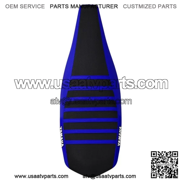 Yamaha YFZ 450 Gripper Seat Cover 2004-2013  BLUE/BLACK/BLUE ribs LOGO #200 - Image 3