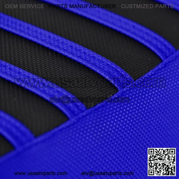 Yamaha YFZ 450 Gripper Seat Cover 2004-2013  BLUE/BLACK/BLUE ribs LOGO #200 - Image 4