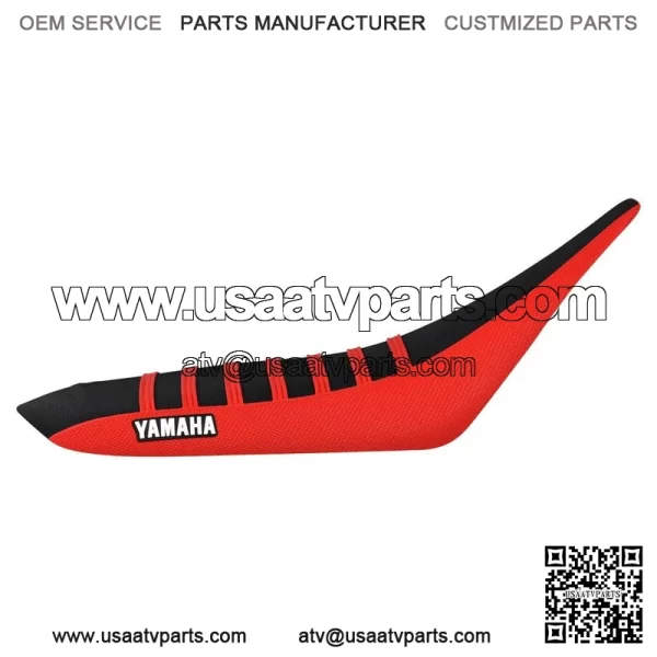 Yamaha YFZ 450 Gripper Seat Cover  2004-2013  RED/BLACK/RED ribs LOGO #200 - Image 2