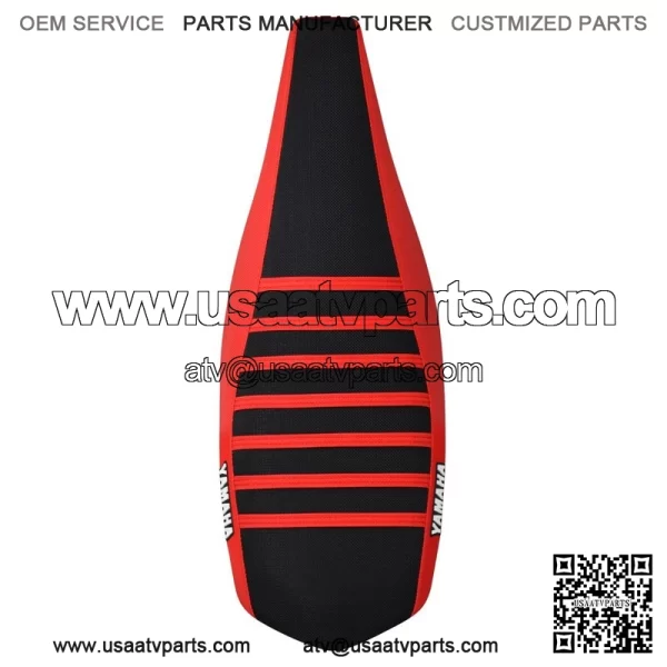 Yamaha YFZ 450 Gripper Seat Cover  2004-2013  RED/BLACK/RED ribs LOGO #200 - Image 3