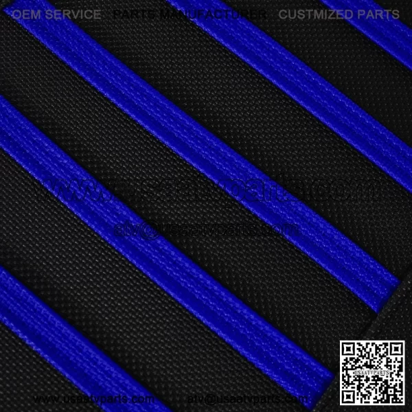 Yamaha YFZ 450 Gripper Seat Cover 2004 - 2013  all BLACK w/ BLUE ribs LOGO #200 - Image 4