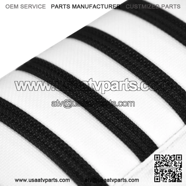 Yamaha YFZ 450 Gripper Seat Cover 2004-2013  all WHITE/ BLACK ribs LOGO #200 - Image 4