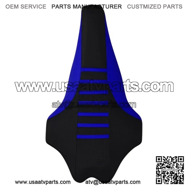 Yamaha 2009-2020 YFZ 450R 450 R Gripper Seat Cover BLUE/BLK/BLUE ribs #201 - Image 3