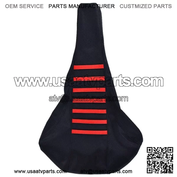 Suzuki LTZ 400 Z400 Gripper Seat cover 2003-2008 Black / Red Ribs Enjoy Mfg #207 - Image 2