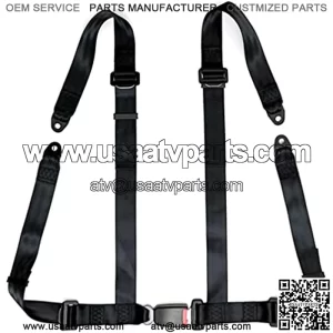 Universal 4Point Safety Harness Set 2" for ATV Utv Go Kart Buggy Black