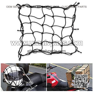 16" x 16" Heavy Duty Bungee Cargo Net Stretches to 30" x 30"-Latex Truck Bed Mesh,Luggage Tie-Down Net with 6Pcs Free Adjustable Hooks Motorcycle Bike Roof ATV SUV Trailer