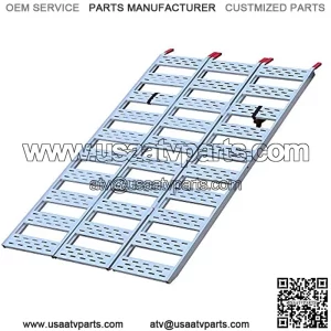 Aluminum Tri-Fold Ramp with Treads (1pk)  Easily and Safely Load and Unload Push Mowers, Garden Tillers, ATVs and More, 1,500 lb. Capacity, 50 W x 76 L