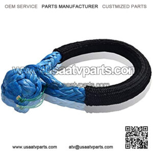Synthetic Soft Shackle for Boating ATV UTV SUV 4X4 Truck Recovery Together with Recovery Rope 1 Pack (3/8'', Blue)